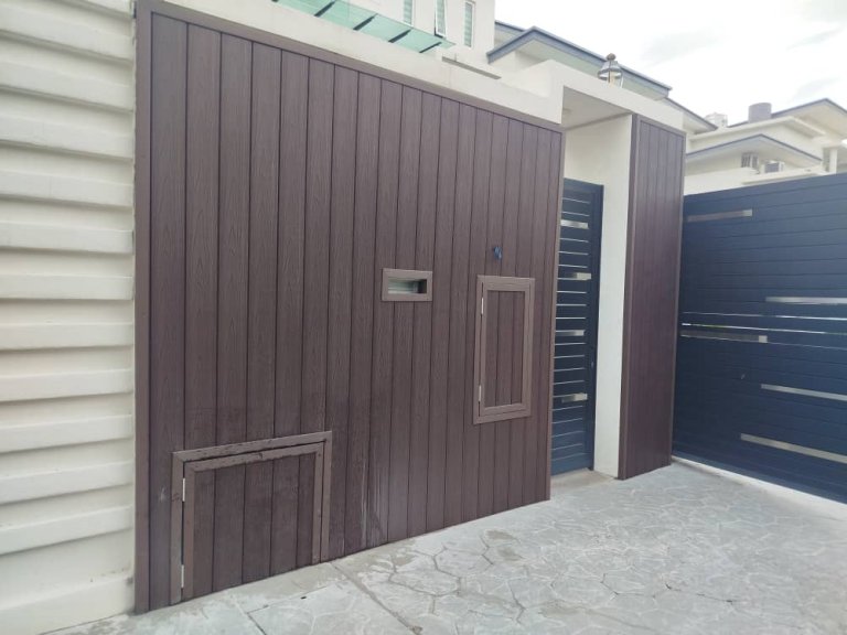 Elegance Embossed Dark Walnut Wall and Fencing Cladding Installation at Sungai Long Bungalow, Kajang
