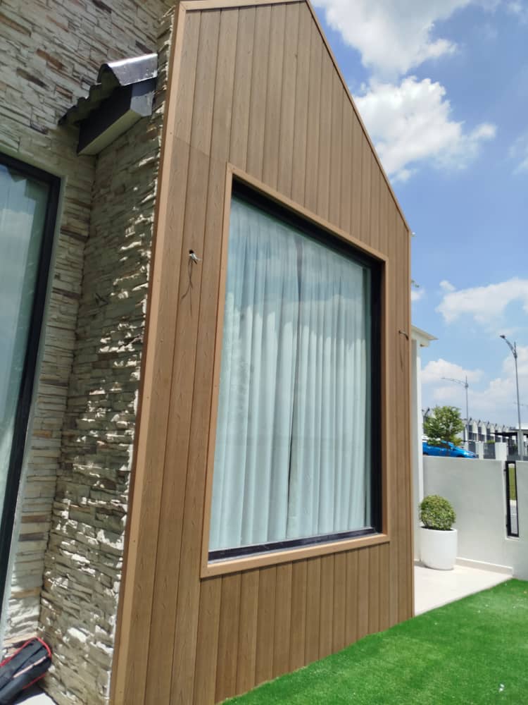 Elegance Embossed Teak Wall Cladding Installation at Serenia City, Sepang