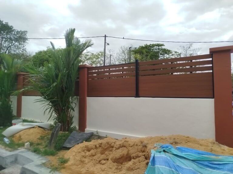 Premium Embossed Teak WPC Fencing and Door Installation at Kota Damansara, Petaling Jaya